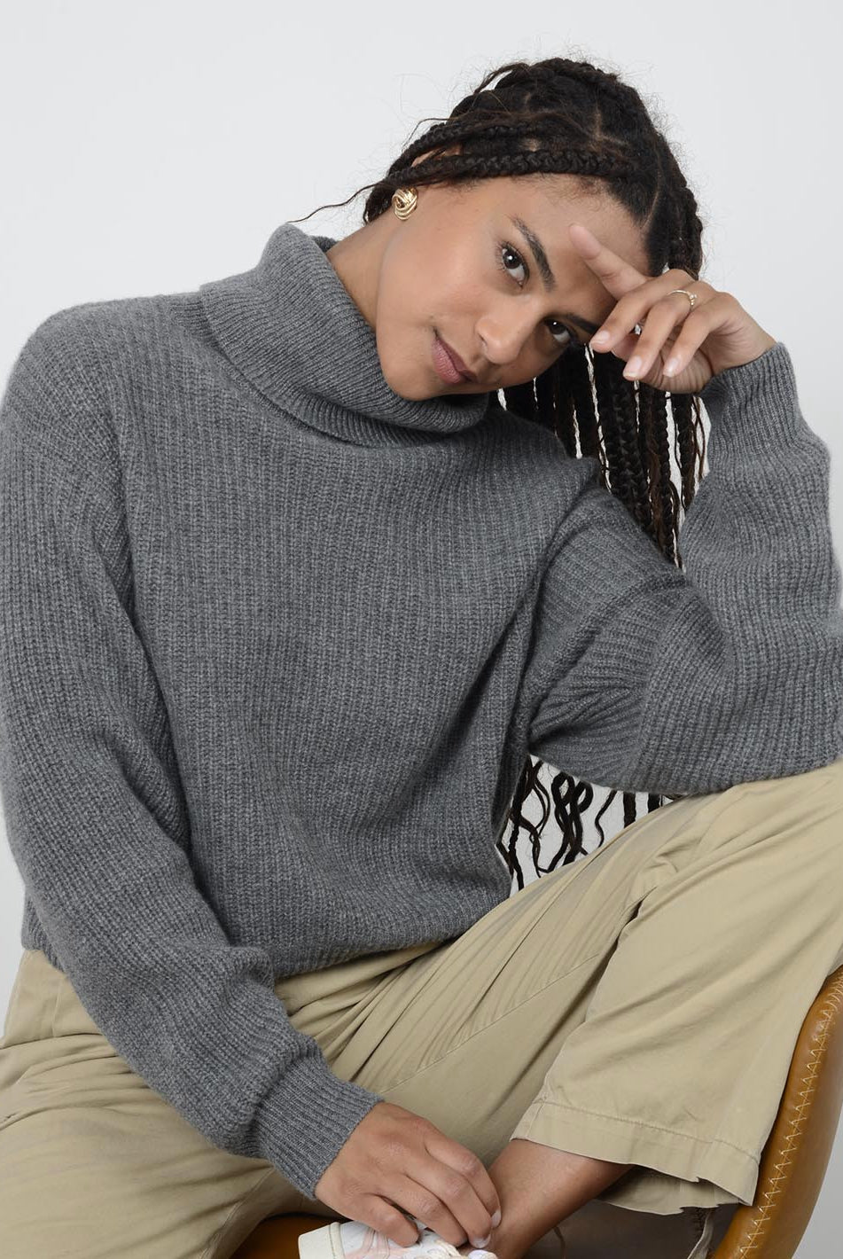 27 Miles Malibu 27 Miles Malibu Naia Cropped Cashmere Turtleneck Endless Waves