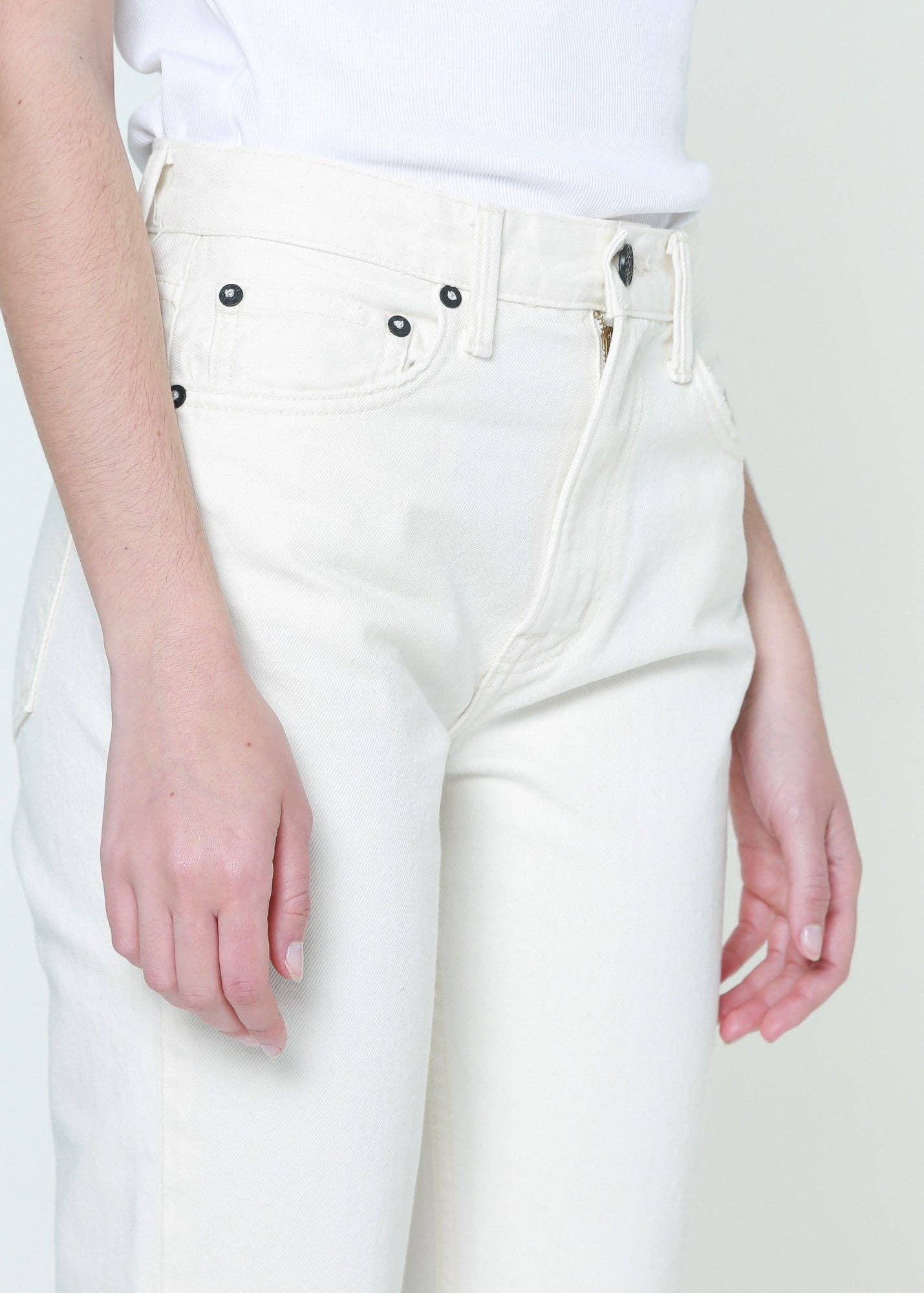 Noend Denim Farrah Mid Rise Cropped Kick Flare