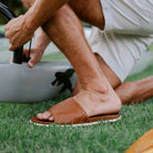 OluKai Men's Olali Leather Slide Sandals - Endless Waves