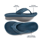 OluKai Men's Pili Waterproof Leather Flip Flops - Endless Waves