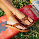OluKai Men's Pili Waterproof Leather Flip Flops - Endless Waves