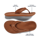 OluKai Men's Pili Waterproof Leather Flip Flops - Endless Waves