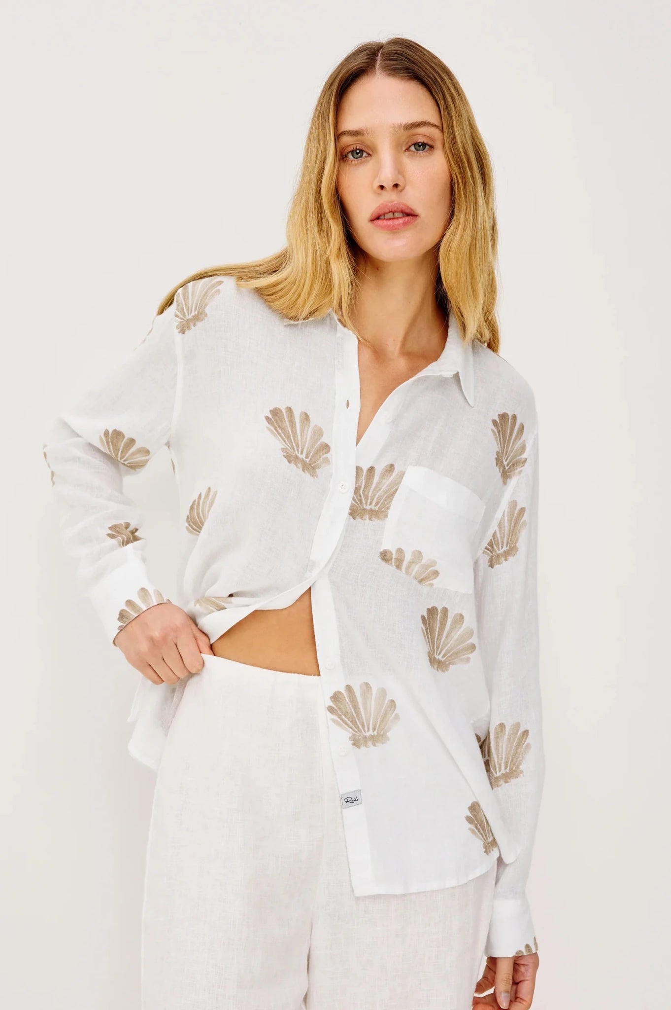 Rails Charli Shirt in Taupe Seashells