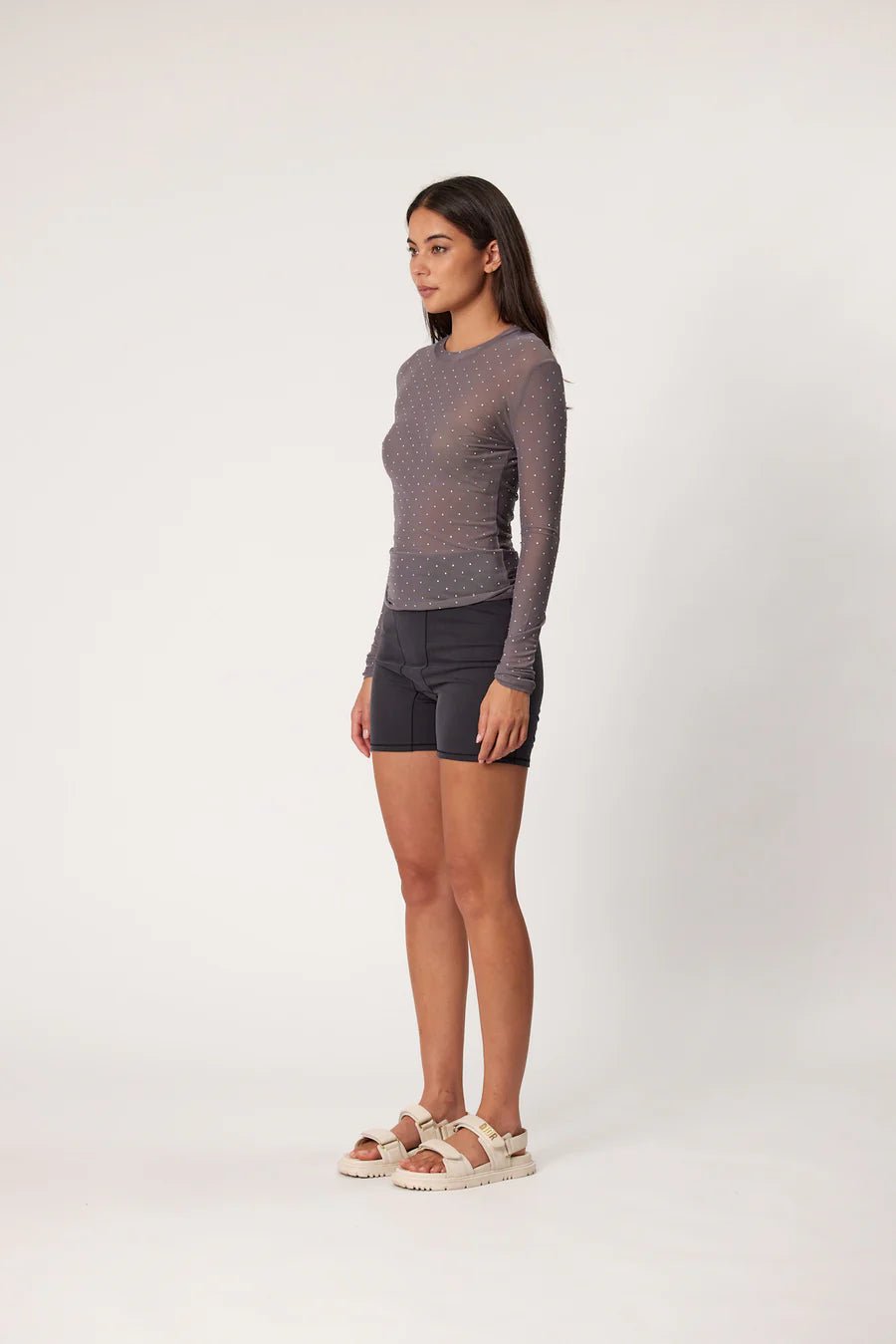 RMN Studios RMN Studios Cleo Sheer Rhinestone Top Endless Waves