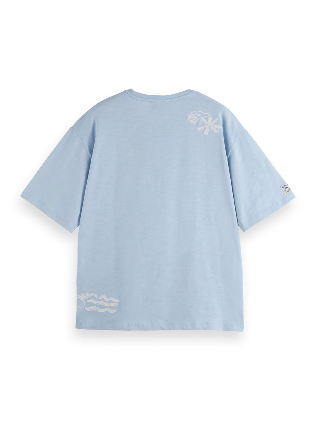 Scotch & Soda Loose Fit Slub Embroidery T-Shirt - Endless Waves