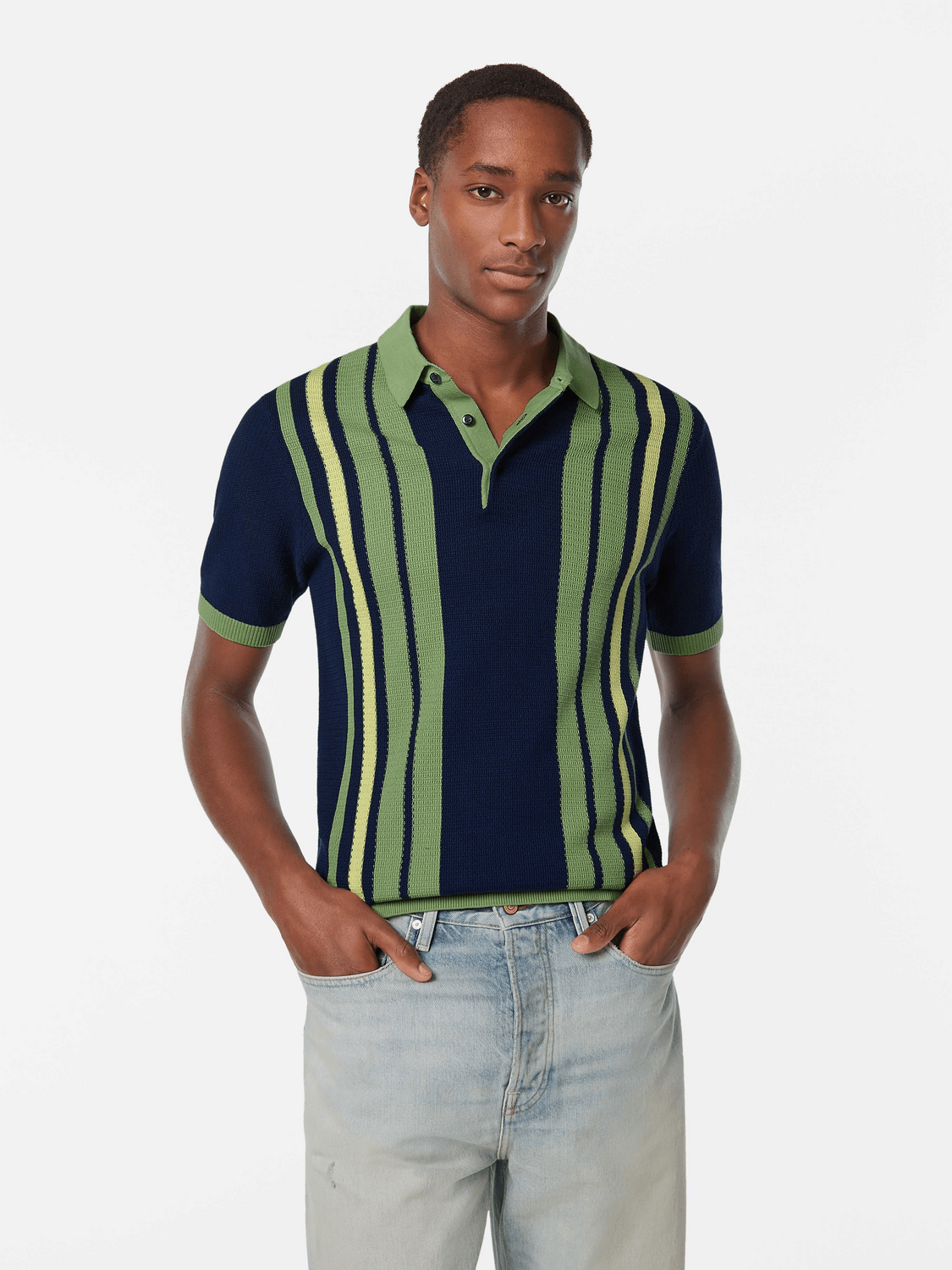 Scotch & Soda Regular Fit Structured Knit Polo - Endless Waves