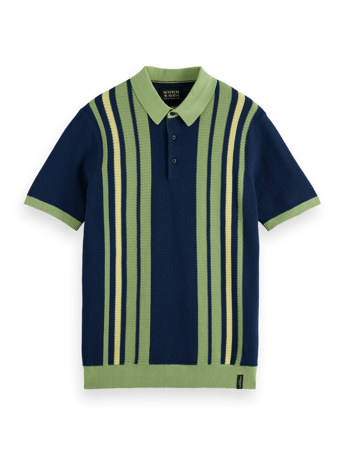 Scotch & Soda Regular Fit Structured Knit Polo - Endless Waves