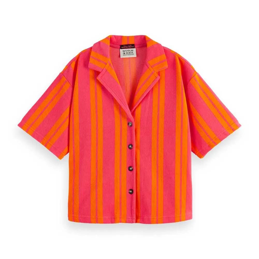 Scotch & Soda Terry Cloth Camp Shirt - Endless Waves