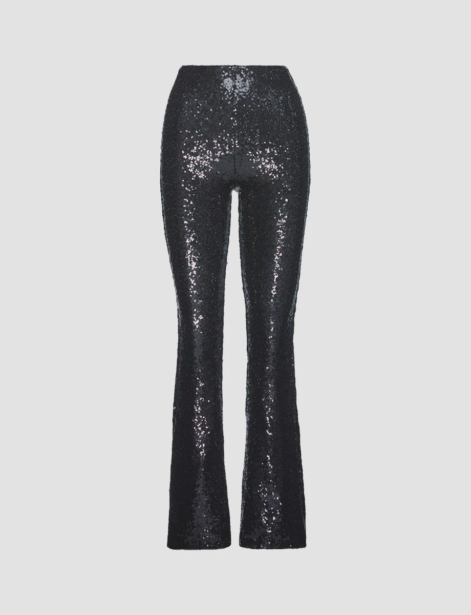 Sequin Flared Leggings - Endless Waves