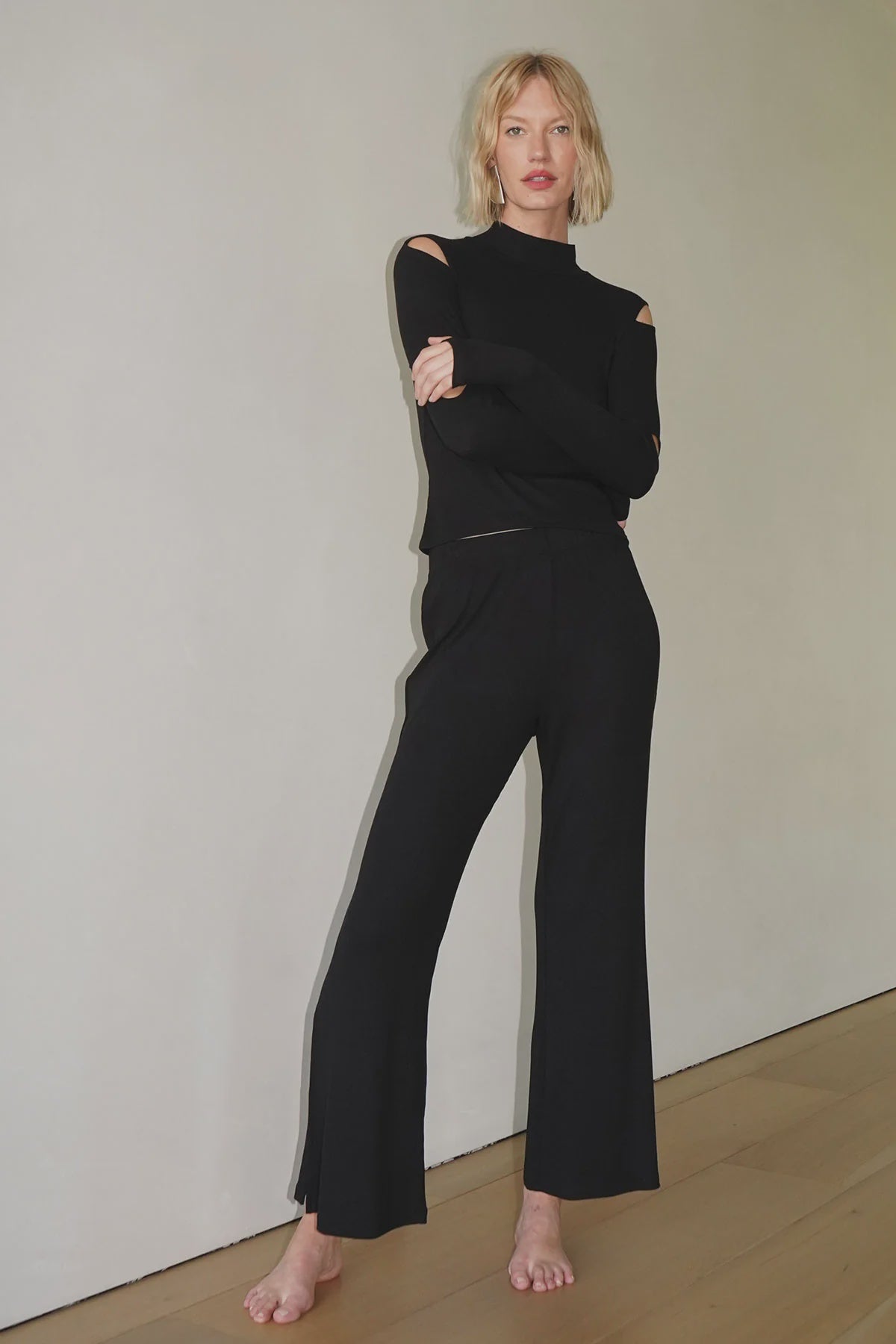 LNA LNA Cut Out Shane Rib Long Sleeve Top Endless Waves