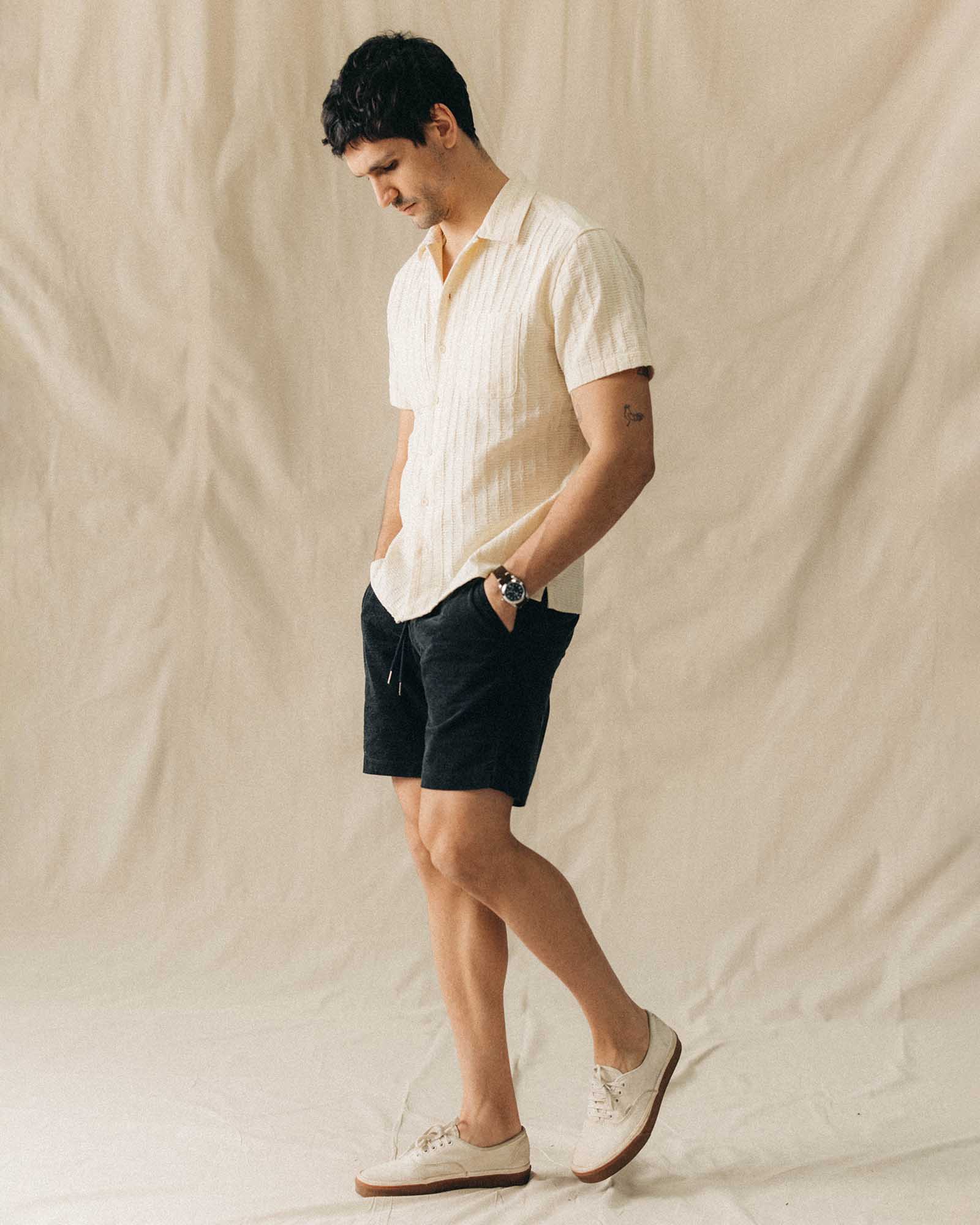 Taylor Stitch the Conrad Shirt in Vintage White Dobby Stripe - Endless Waves