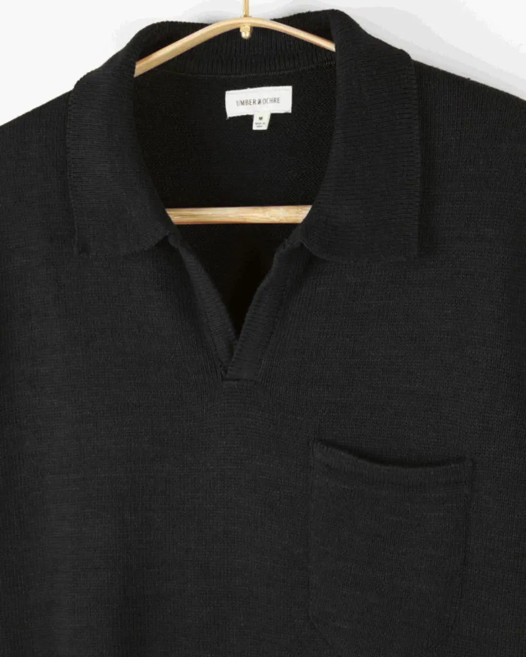 Umber and Ochre Manbir Johnny Collar Knit Polo