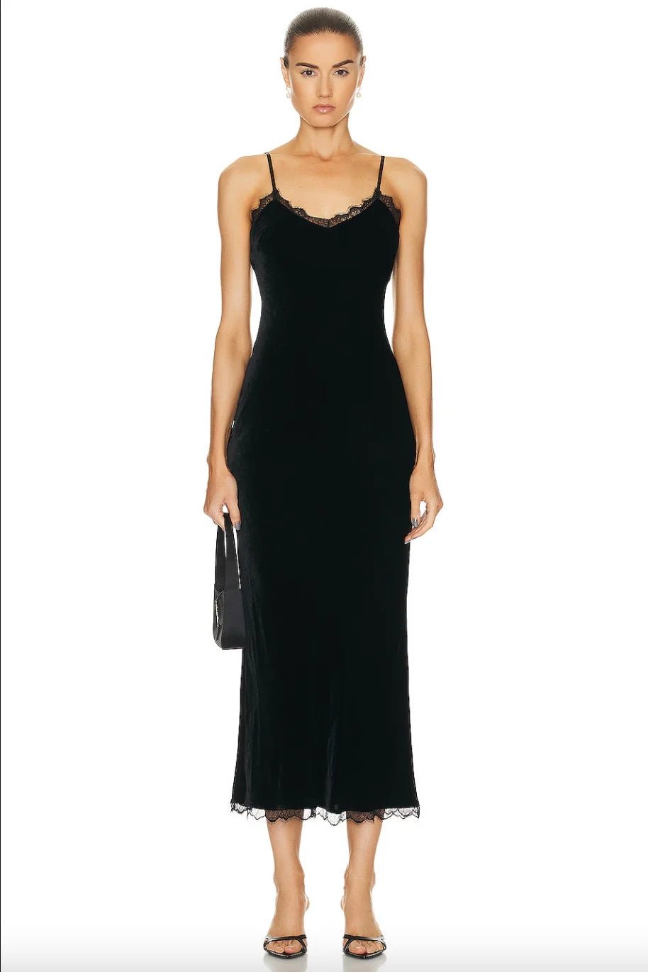 Venus Velvet Midi Dress - Endless Waves