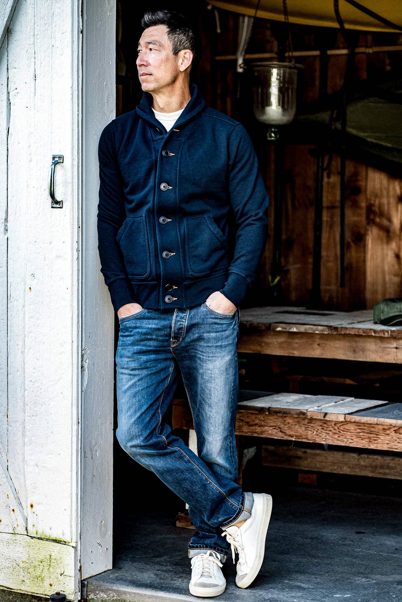 WiesMade Navy Bodega Cardigan
