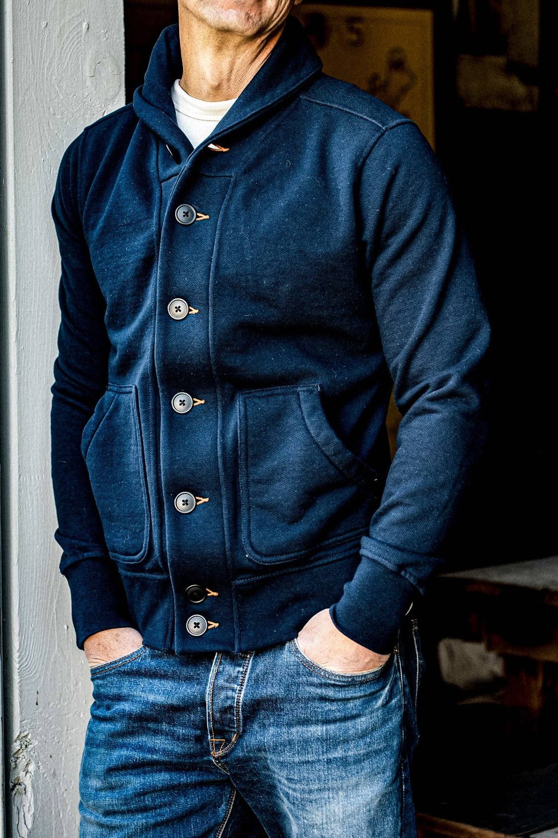 WiesMade Navy Bodega Cardigan