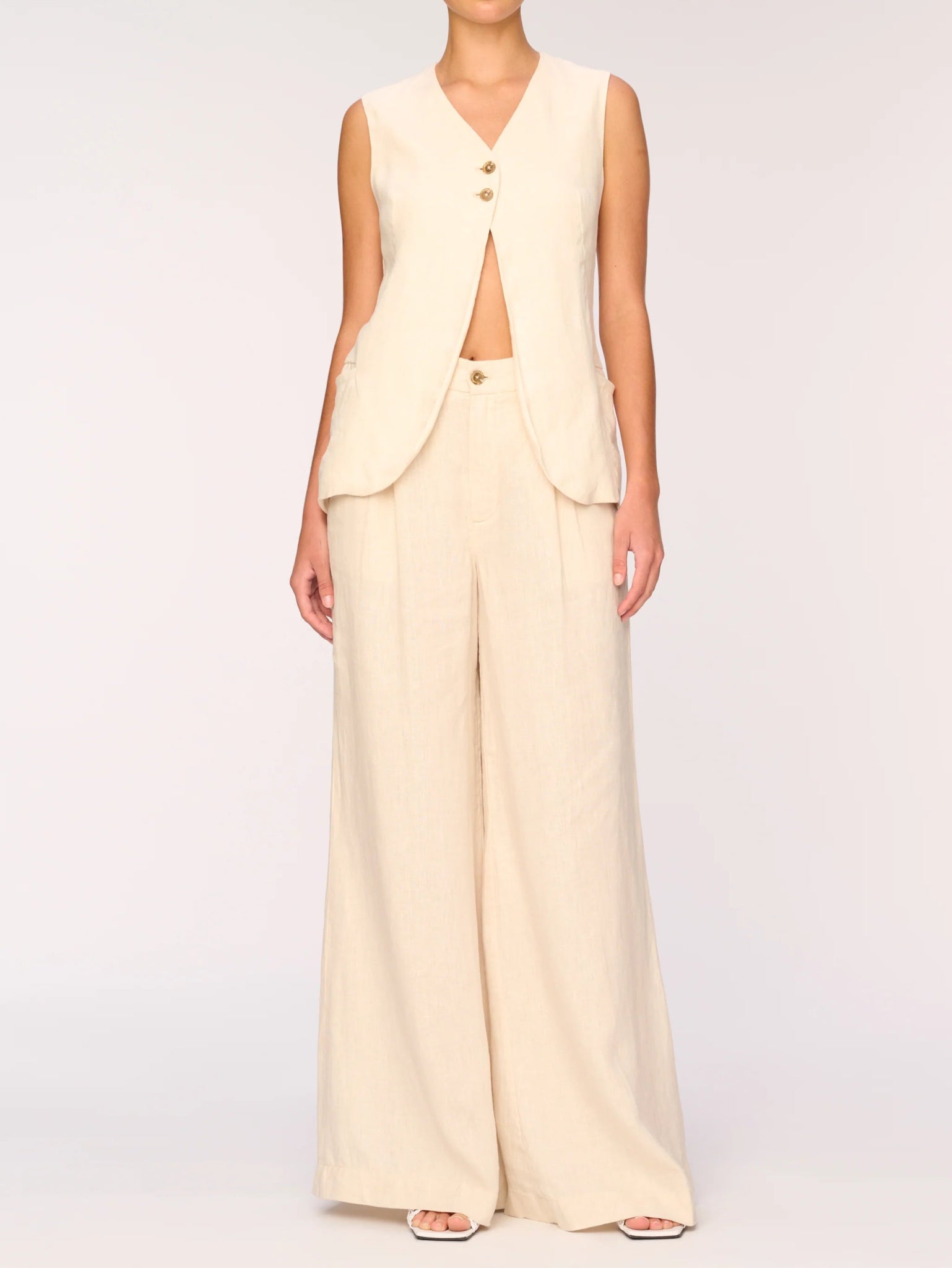 Zia Vest - Flax Linen - Endless Waves