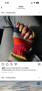 27 Miles Malibu 27 Miles Malibu Jade Fingerless Cashmere Gloves Endless Waves