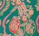 Emerald kivari swatch with pink paisley print