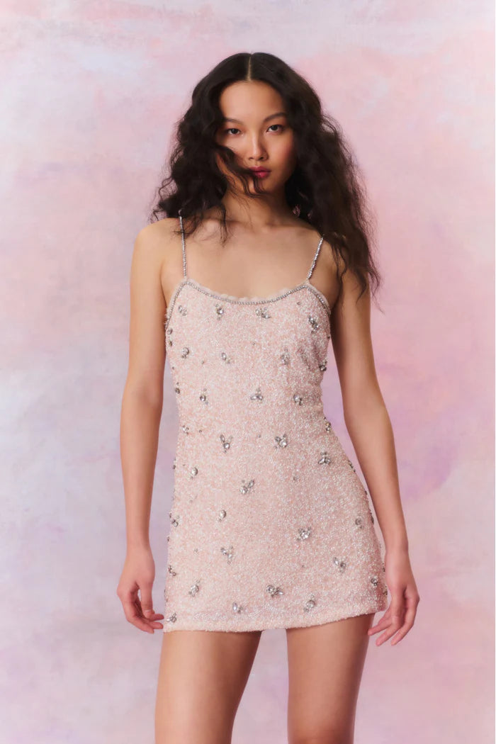 Windson Embellished Mini Dress by LoveShackFancy