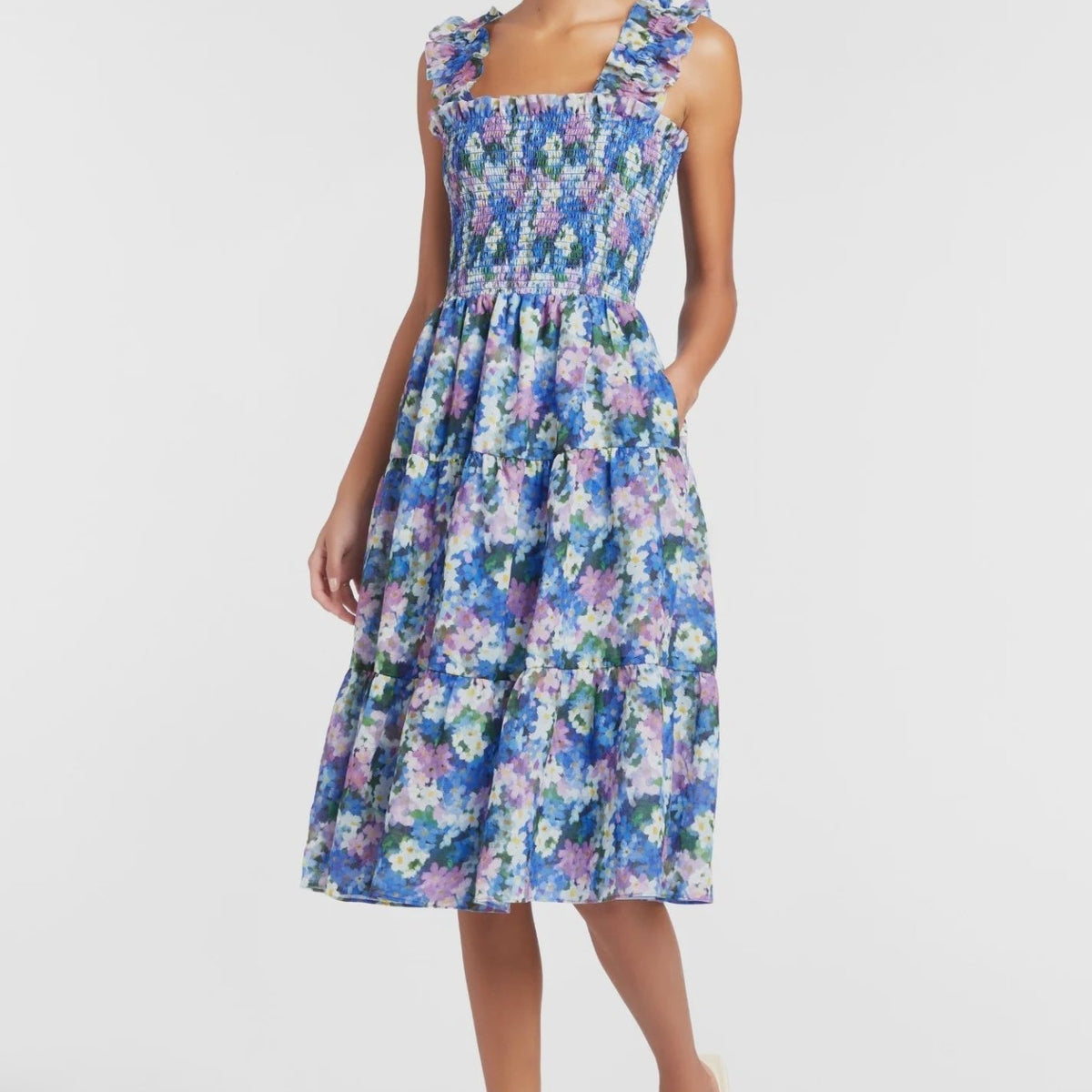 Adelene Floral Midi Dress by Amanda Uprichard: Endless Waves