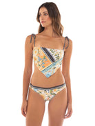 Agua Bendita Daicy Bandeau Bikini Top - Endless Waves