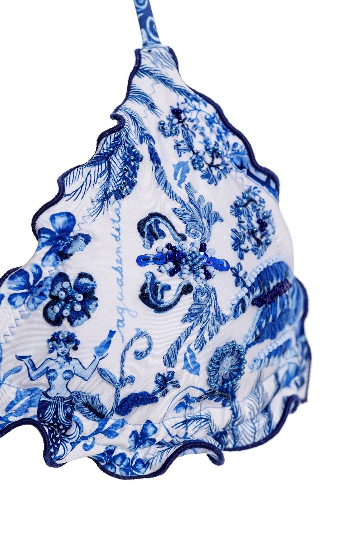 Agua Bendita Agua Bendita Fully Embroidered Lolita Bikini Top Endless Waves