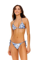 Agua Bendita Fully Embroidered Lolita Bikini Top - Endless Waves