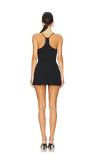 Amanda Uprichard Blair Belted Romper in Black Rear View - On Sale at Endless Waves Boutique