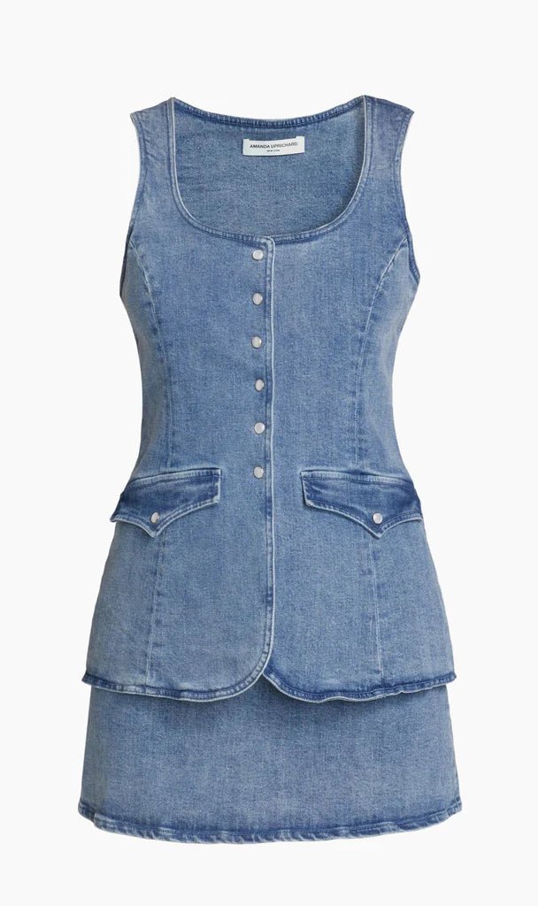 Amanda Uprichard Amanda Uprichard Denim Kya Skort Romper Endless Waves