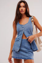 Amanda Uprichard Amanda Uprichard Denim Kya Skort Romper Endless Waves
