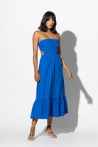 Amelia Pintuck Midi Dress - Endless Waves