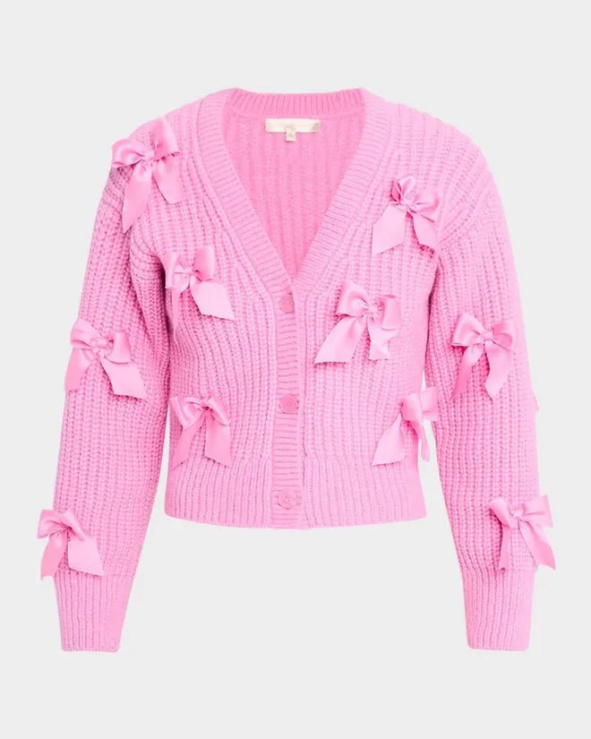 LoveShackFancy LoveShackFancy Ashtan Alpaca Bow - Embellished Cardigan Endless Waves