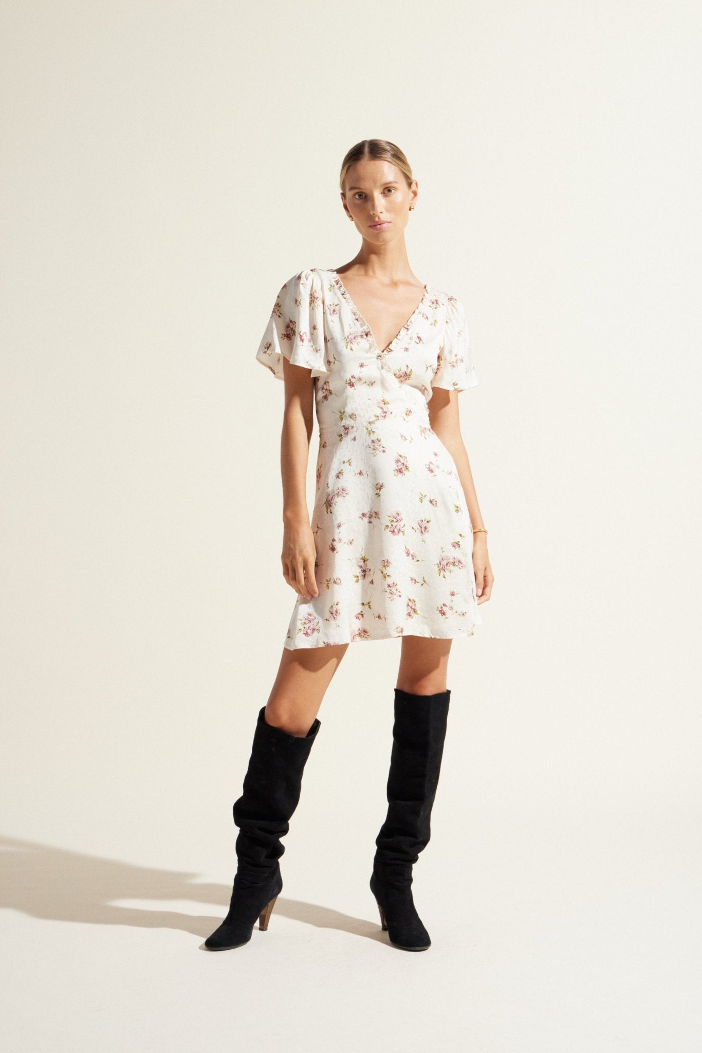 Auguste The Label Ivory Pepper Mini Dress