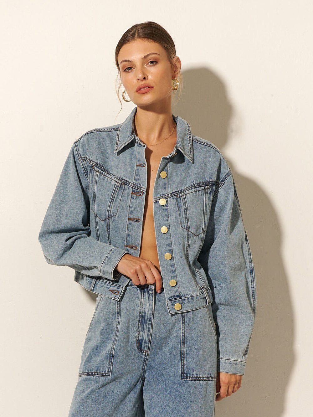 Kivari Azalia Cropped Denim Jacket Endless Waves