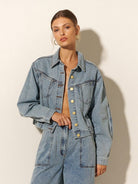 Kivari Azalia Cropped Denim Jacket Endless Waves