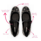 Blair Ballet Flat In Black Leather and Metallic Studs - Endless Waves