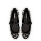 Blair Ballet Flat In Black Leather and Metallic Studs - Endless Waves