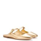 Blair Flat Mule In Gold Metallic Leather - Endless Waves