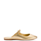 Blair Flat Mule In Gold Metallic Leather - Endless Waves