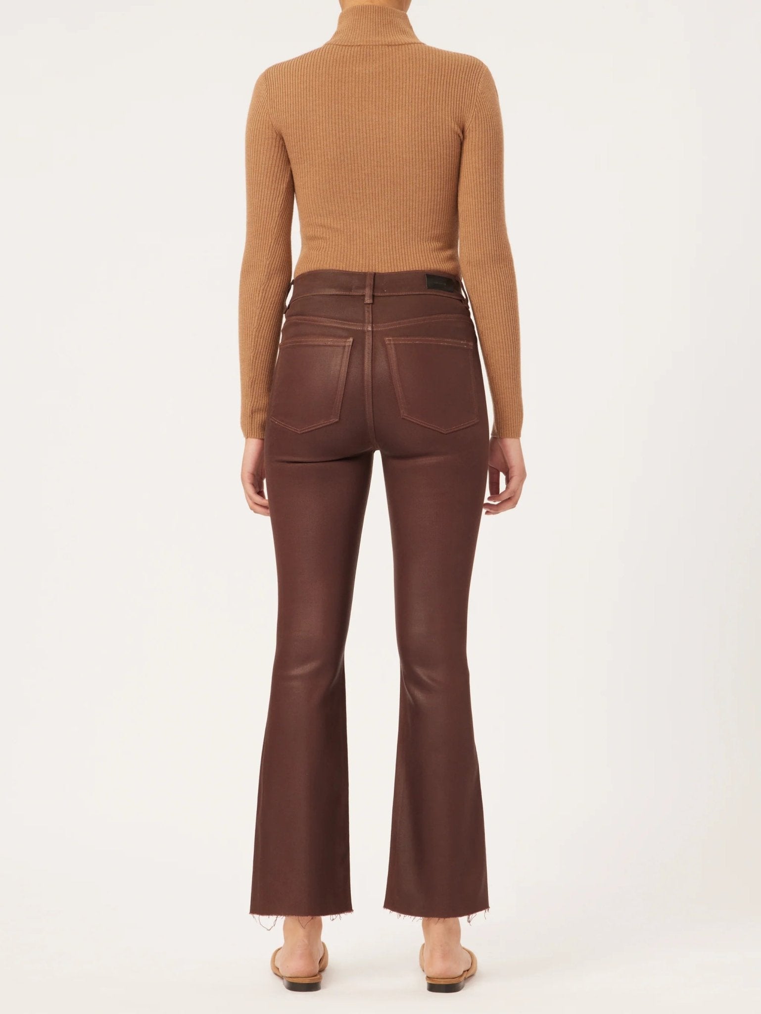 DL1961 DL1961 Bridget Boot Crop Flares in Coated Chocolate Endless Waves