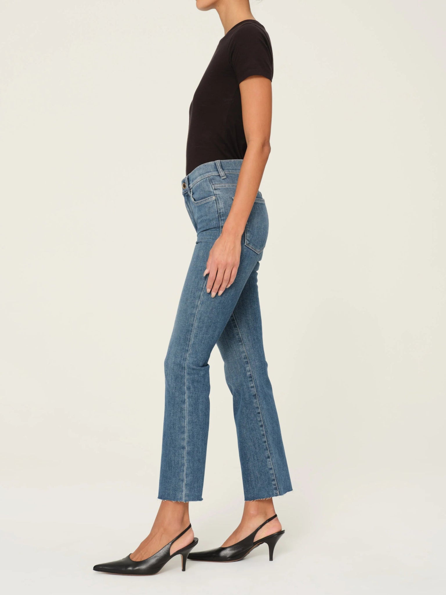 DL1961 DL1961 Bridget Boot High Rise Crop Flares in Sea Harbor Endless Waves