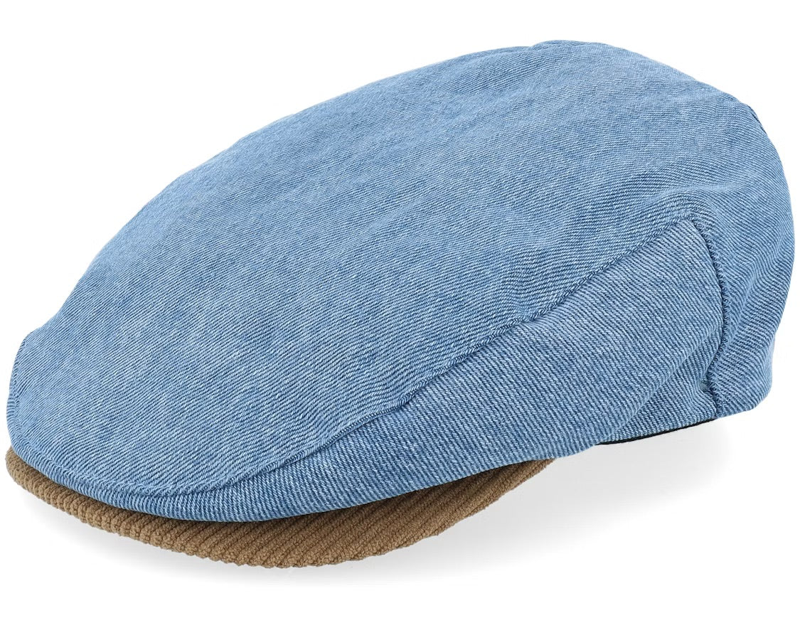 Brixton Brixton Hooligan Flat Cap in Denim Rinse Endless Waves