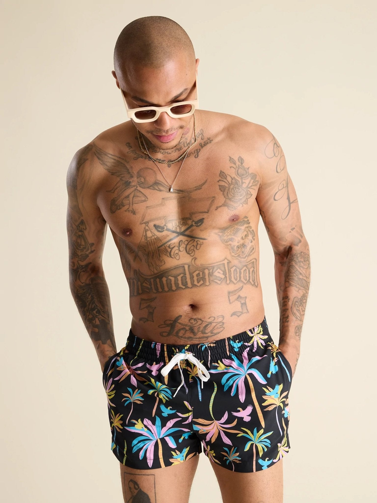 Chubbies Chubbies The Black Light Nights Lined Swim Short Endless Waves