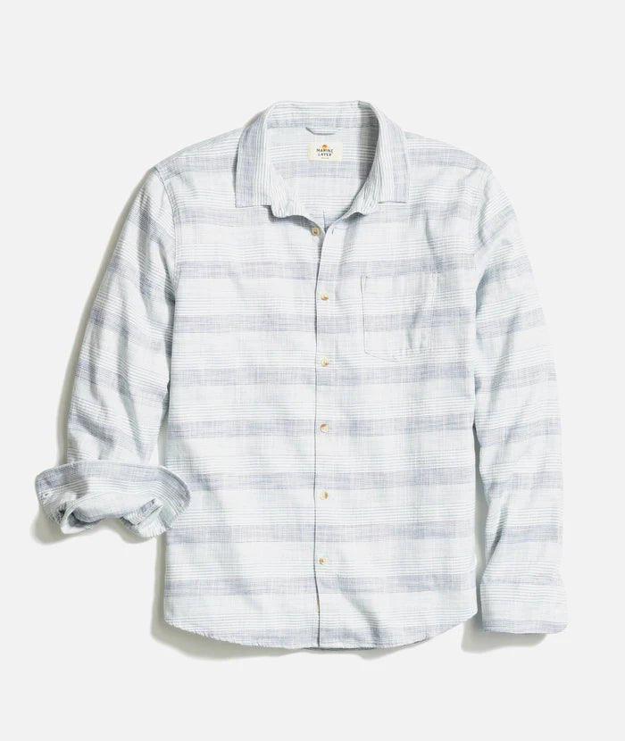 Marine Layer Marine Layer Classic Stretch Selvage LS Shirt Endless Waves