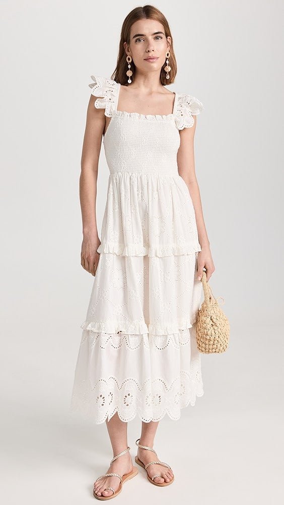 Cleobella Taryn Eyelet Midi Dress - Endless Waves