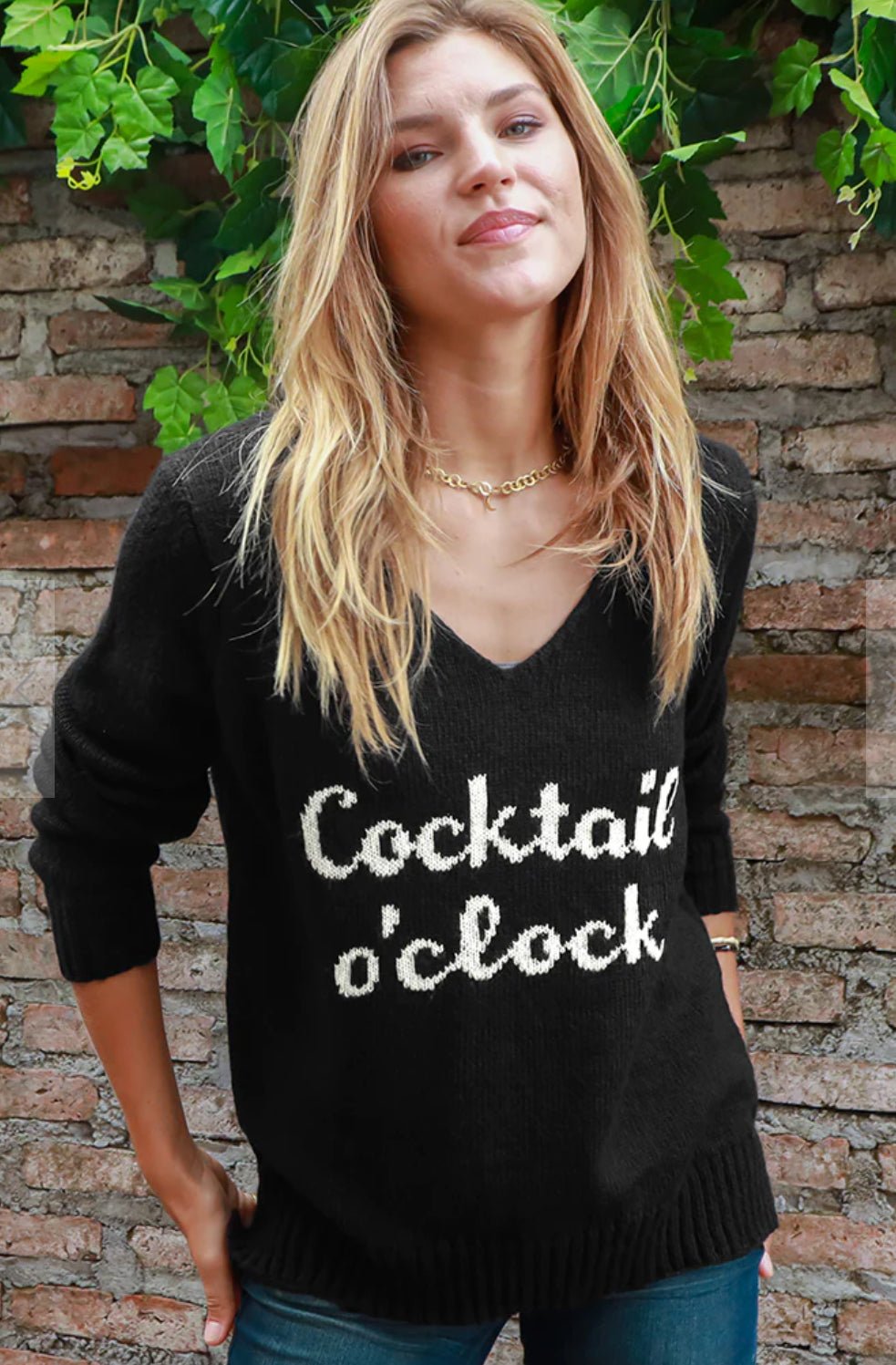 Wooden Ships Wooden Ships Cocktail O'Clock Lightweight V - Neck Sweater Endless Waves