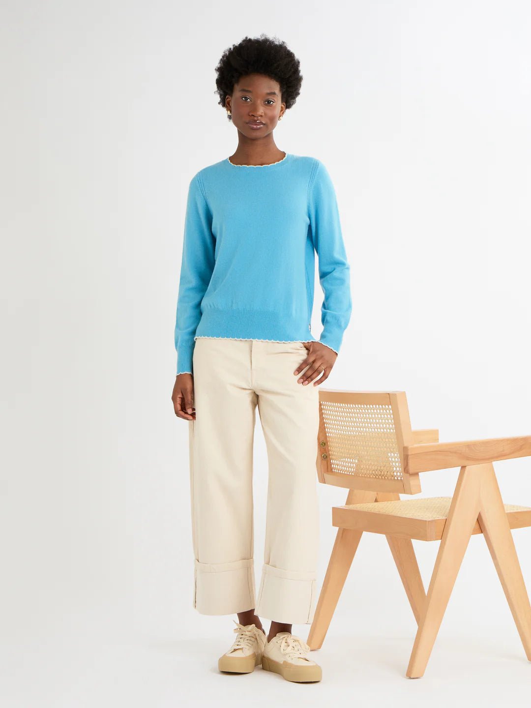 Cocoa Cashmere Boating Blue Lou Jumper
