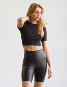 Commando Faux Leather Bike Short - Endless Waves