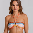 Cosita Linda Echoed Lines Bandeau Bikini Top