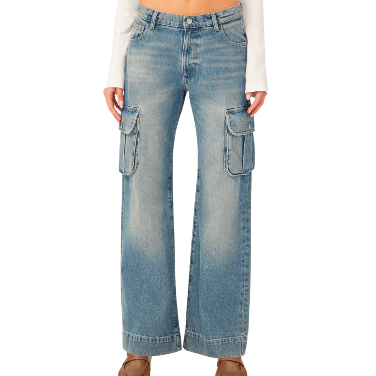 DL1961 DL1961 Zoie Wide Leg Low Rise Cargos Endless Waves